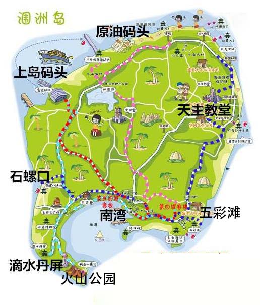 潿洲島景點分布圖,潿洲島旅游,